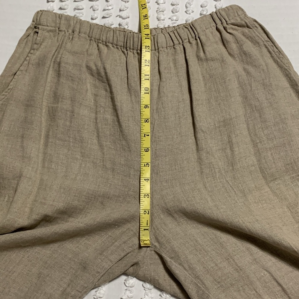 Flax Women’s 100% Linen Classic Wide-Leg Oatmeal Large Pants Lagenlook Quiet - Picture 9 of 11